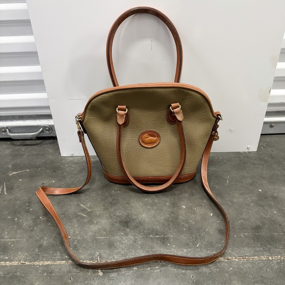 Vintage Dooney & Bourke Shoulder Bag/Satchel Women Tan All Weather Leather